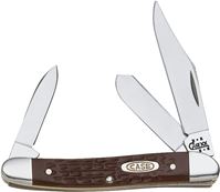 CASE 00217 Folding Pocket Knife, 2-1/2 in Clip, 1.67 in Spey, 1.52 in Pen L Blade, 3-Blade, Brown Handle