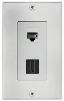Zenith VW3001HDE2E HDMI and Ethernet Wallplate, 7-1/2 in L, 3-3/4 in W, 1 -Gang, Plastic, White, Flush Mounting, Pack of 4