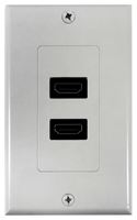 Zenith VW3001WJHD2W HDMI Wallplate, 7-1/2 in L, 3-3/4 in W, 1 -Gang, Plastic, White, Flush Mounting, Pack of 4