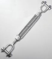 BARON 19-5/8X12 Turnbuckle, 3500 lb Working Load, 5/8 in Thread, Jaw, Jaw, 12 in L Take-Up, Galvanized Steel