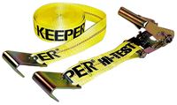 Keeper 04623 Tie-Down, 2 in W, 27 ft L, Polyester, Yellow, 3333 lb, Hook End Fitting