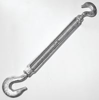 BARON 17-1/2X9 Turnbuckle, 1500 lb Working Load, 1/2 in Thread, Hook, Hook, 9 in L Take-Up, Galvanized Steel