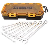 DeWALT DWMT73809 Wrench Set, 8 -Piece, Polished Chrome, Specifications: SAE Measurement