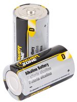 PowerZone LR20-2P-DB Battery, 1.5 V Battery, D Battery, Zinc, Manganese Dioxide, and Potassium Hydroxide, Pack of 8