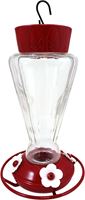 Stokes Select Royal 38135 Bird Feeder, 28 oz, 4-Port/Perch, Glass/Plastic, Red, 10-3/4 in H