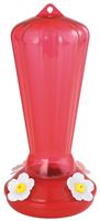 Stokes Select 38104 Bird Feeder, 25 oz, 4-Port/Perch, Plastic, Red, 9.97 in H