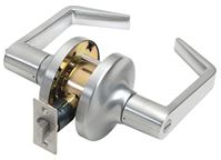 Tell Manufacturing CL100016 Privacy Lever, Pushbutton Lock, Satin Chrome, Steel, Reversible Hand, 2 Grade