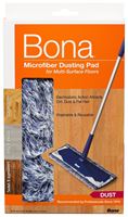 Bona WM710013272 Dusting Pad, 17 in L, 6 in W, Microfiber Cloth, Machine Washable: Yes