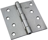 National Hardware N139-998 Broad Hinge, 4 in W Frame Leaf, 0.11 in Thick Frame Leaf, Steel, Steel, Removable, Loose Pin