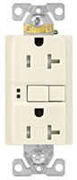 Eaton Wiring Devices TRSGF20LA GFCI Duplex Receptacle, 2 -Pole, 20 A, 125 V, Back, Side Wiring, NEMA: 5-20R