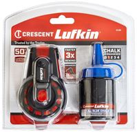 Crescent Lufkin CL50 Compact Chalk Reel, 50 ft L Line, Gear Rewind, 3:1 Gear Ratio
