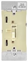 Leviton R01-TSL06-1KI Dimmer, 120 V, 600 W, CFL, Halogen, Incandescent, LED Lamp, 3-Way, Ivory