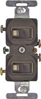 Eaton Wiring Devices 271B-BOX Combination Toggle Switch, 15 A, 120/277 V, Screw Terminal, Brown