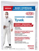 Trimaco 14121 Professional Painters Coveralls, M, Zipper Closure, Tyvek, White