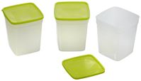 Arrow Plastic 4405 Storage Container, 1 qt Capacity, Plastic, Clear, 4-1/4 in L, 4-1/4 in W, 7-1/4 in H, Pack of 6