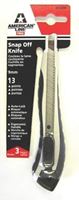 American LINE 66-0399 Razor Utility Knife, 3-15/16 in L Blade, 9 mm W Blade, Carbon Steel Blade, Ergonomic Handle
