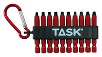 Task T67916 Carabiner Clip Set, 10-Piece, Steel, Red