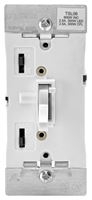 Leviton R02-TSL06-1KW Slide Dimmer, 120 V, 600 W, CFL, Halogen, Incandescent, LED Lamp, 3-Way, White