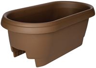 Bloem 477245-1001 Planter, 9 in H, 11.9 in W, 23.9 in D, Plastic, Chocolate, Matte