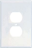 Eaton Wiring Devices 2142W-BOX Receptacle Wallplate, 5-1/4 in L, 3-1/2 in W, 1 -Gang, Thermoset, White, High-Gloss, Pack of 10