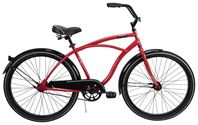 Huffy Mens Cruiser Bicycle, Steel Frame, Rear Coaster Brake, 26 in Dia Wheel, Crimson