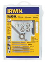 Irwin HANSON 1765541 Tap and Hex Die Set, 12-Piece, Carbon Steel