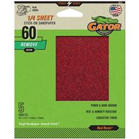 Gator 4075 Sanding Sheet, 4-1/2 in L, 4-1/2 in W, Coarse, 60 Grit, Aluminum Oxide Abrasive