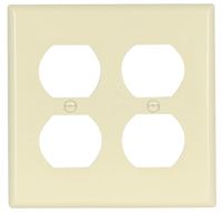 Eaton Wiring Devices 2150LA-BOX Receptacle Wallplate, 4-1/2 in L, 4-9/16 in W, 2 -Gang, Thermoset, Light Almond