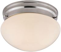 Boston Harbor F13BB01-6854-BN Single Light Round Ceiling Fixture, 120 V, 60 W, 1-Lamp, A19 or CFL Lamp