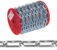 Campbell 0723627 Straight Link Coil Chain, #2/0, 125 ft L, 520 lb Working Load, Steel, Zinc