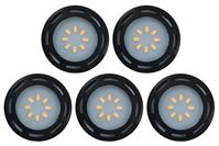 AmerTac KBLD-L5B-N1 Puck Light Kit, 18.7 W, LED Lamp, 1190 Lumens, 3000 K Color Temp, 5/PK