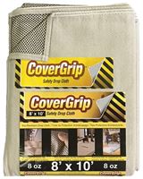 CoverGrip 081008 Drop Cloth, 10 ft L, 8 ft W, Rubber