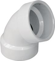 Canplas 192601 Pipe Elbow, 1-1/2 in, Hub, 60 deg Angle, PVC, White