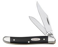 CASE 00220 Folding Pocket Knife, 2-1/2 in Clip, 1.87 in Pen L Blade, Stainless Steel Blade, 2-Blade, Black Handle