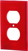 Eaton Wiring Devices 5132RD-BOX Receptacle Wallplate, 4-1/2 in L, 2-3/4 in W, 1 -Gang, Nylon, Red, High-Gloss, Pack of 15