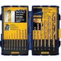 Irwin 4935607 Jobber Length Drill Bit Set, 15-Piece, Steel, Titanium-Coated