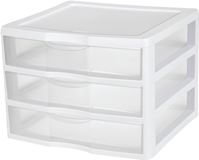 Sterilite 20938003 Wide Drawer Unit, 3-Drawer, Plastic, 14-1/2 in OAW, 14-5/8 in OAH, 10-5/8 in OAD, Pack of 3