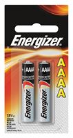 Energizer E96 E96-BP-2 Battery, 1.5 V Battery, 150 mAh, AAAA Battery, Alkaline, Manganese Dioxide, Zinc