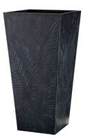 Southern Patio RUB-091516 Fern Planter, 13.78 in H, Subtle Imprint Design, Rubber, Black/Gray