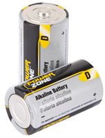 PowerZone LR20-4P-DB Battery, 1.5 V Battery, D Battery, Zinc, Manganese Dioxide, and Potassium Hydroxide, Pack of 8