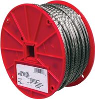 Campbell 7000626 High-Strength Cable, 3/16 in Dia, 250 ft L, 740 lb Working Load, Stainless Steel