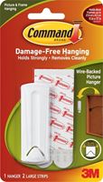 Command 17041 Picture Hanger, 5 lb, Plastic, White, Adhesive Strip Mounting, 1/PK