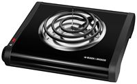 Black+Decker SB1001B Buffet Range, 5-1/2 in Dia Burner, 100 W, 1-Burner, Knob Control, 2-Control, Metal, Black