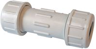 B & K 160-107 Double Seal Coupling, 1-1/2 in, Compression, PVC