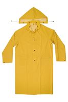 CLC CLIMATE GEAR Series R105L Protective Coat, L, PVC, Yellow, Detachable Collar, Snap Front Closure