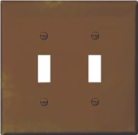 Eaton Wiring Devices PJ2B Wallplate, 4-7/8 in L, 4.94 in W, 2 -Gang, Polycarbonate, Brown, High-Gloss, Pack of 20