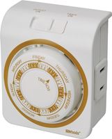 Woods 50003 Mechanical Timer, 15 A, 125 V, 1875 W, 7 days Time Setting, White