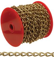 Campbell 0712017 Twist Chain, 200, 49 ft L, 12 lb Working Load, Brass