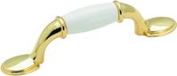 Amerock 245WPB Cabinet Pull, 5-1/16 in L Handle, 1-5/16 in Projection, Plastic/Zinc, Polished Brass