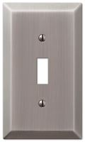 Amerelle Century 163TAN Wallplate, 4-15/16 in L, 2-7/8 in W, 1 -Gang, Steel, Antique Nickel, Pack of 4